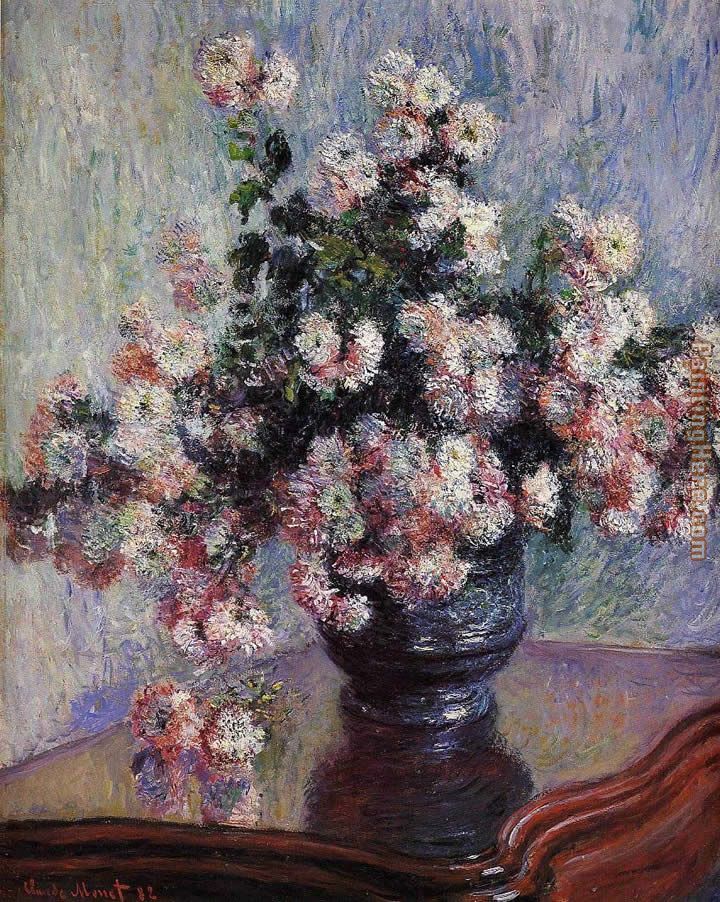 Chrysanthemums 2 painting - Claude Monet Chrysanthemums 2 art painting